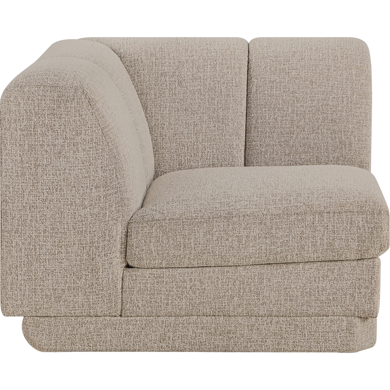 Bowery Hill Contemporary Beige Fabric Upholstered Corner Chair