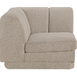 Bowery Hill Contemporary Beige Fabric Upholstered Corner Chair