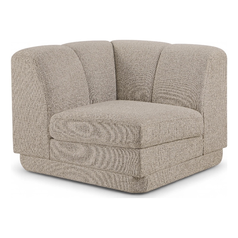 Bowery Hill Contemporary Beige Fabric Upholstered Corner Chair