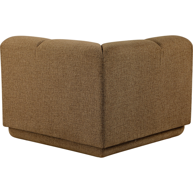 Bowery Hill Contemporary Brown Fabric Upholstered Corner Chair