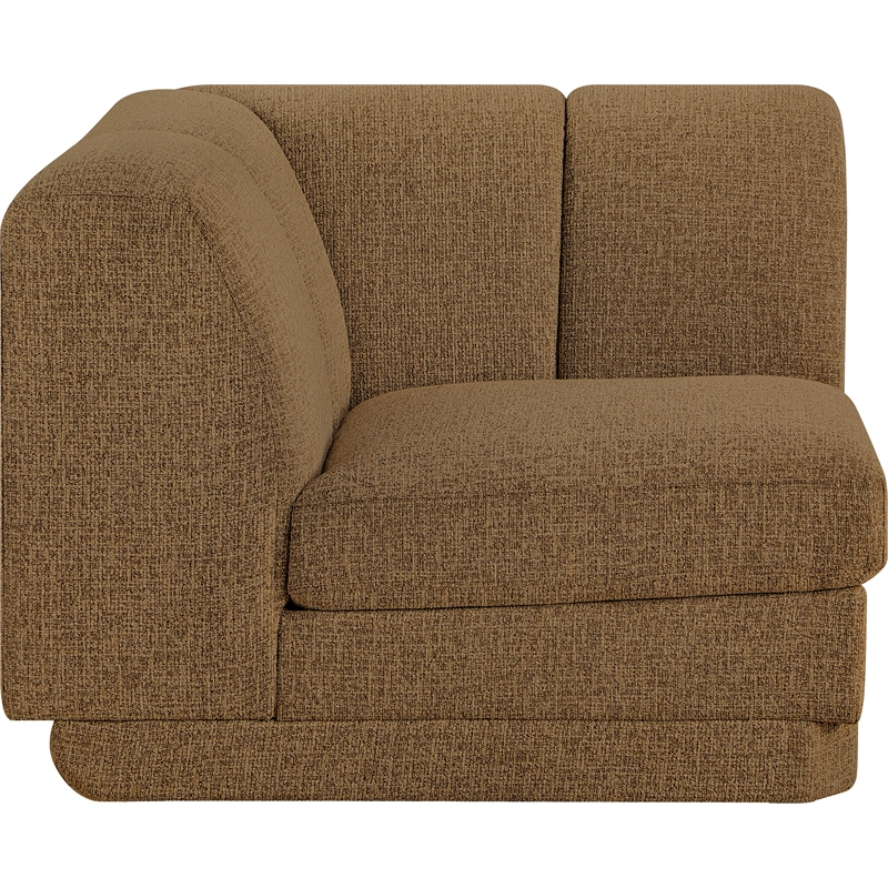 Bowery Hill Contemporary Brown Fabric Upholstered Corner Chair