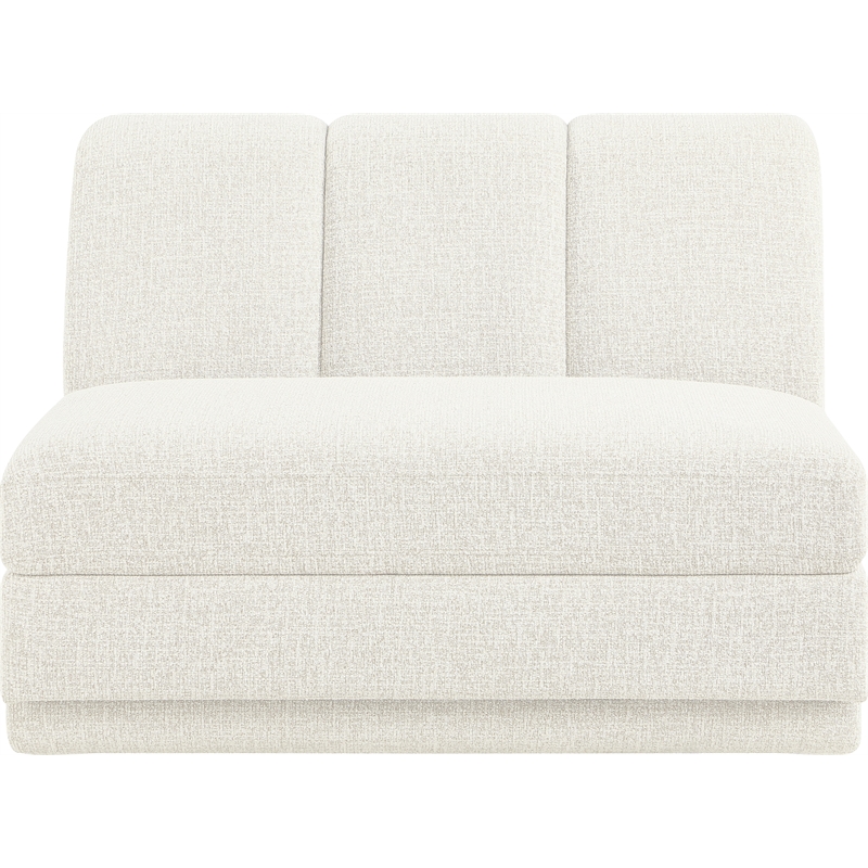 Bowery Hill Contemporary Cream Fabric Upholstered Armless Chair