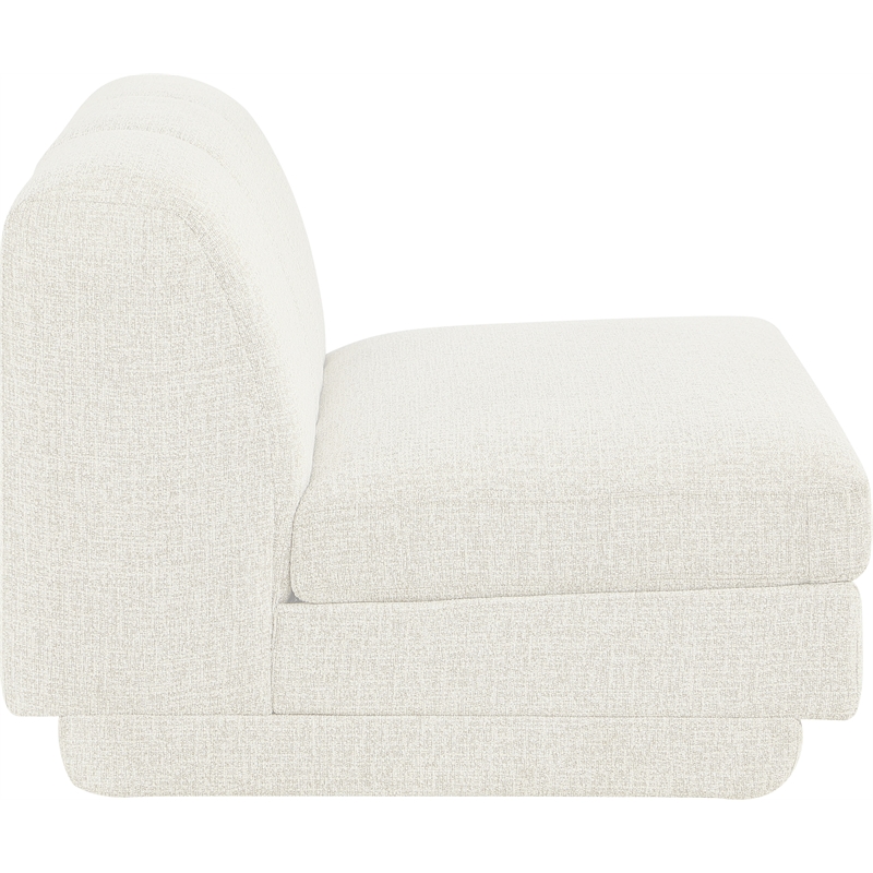 Bowery Hill Contemporary Cream Fabric Upholstered Armless Chair
