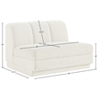 Bowery Hill Contemporary Cream Fabric Upholstered Armless Chair