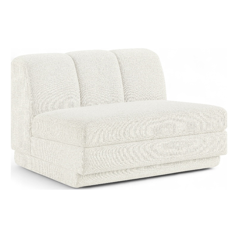 Bowery Hill Contemporary Cream Fabric Upholstered Armless Chair