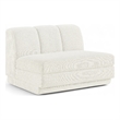 Bowery Hill Contemporary Cream Fabric Upholstered Armless Chair