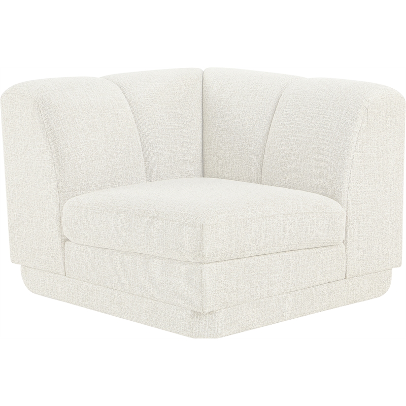 Bowery Hill Contemporary Cream Fabric Upholstered Corner Chair