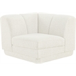 Bowery Hill Contemporary Cream Fabric Upholstered Corner Chair