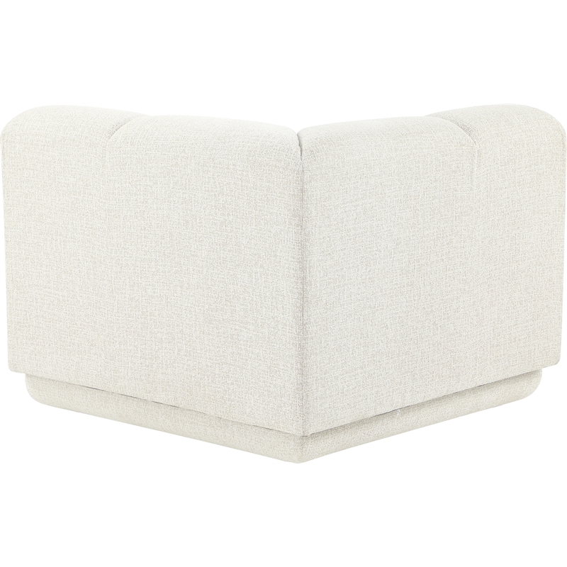 Bowery Hill Contemporary Cream Fabric Upholstered Corner Chair