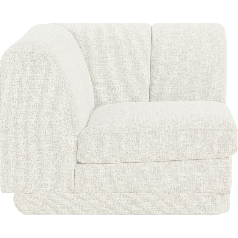 Bowery Hill Contemporary Cream Fabric Upholstered Corner Chair