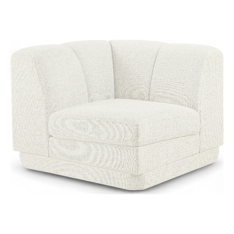 Bowery Hill Contemporary Cream Fabric Upholstered Corner Chair