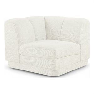 Bowery Hill Contemporary Cream Fabric Upholstered Corner Chair