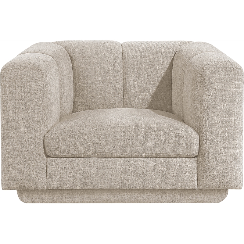 Bowery Hill Contemporary Soft Beige Fabric Upholstered Chair