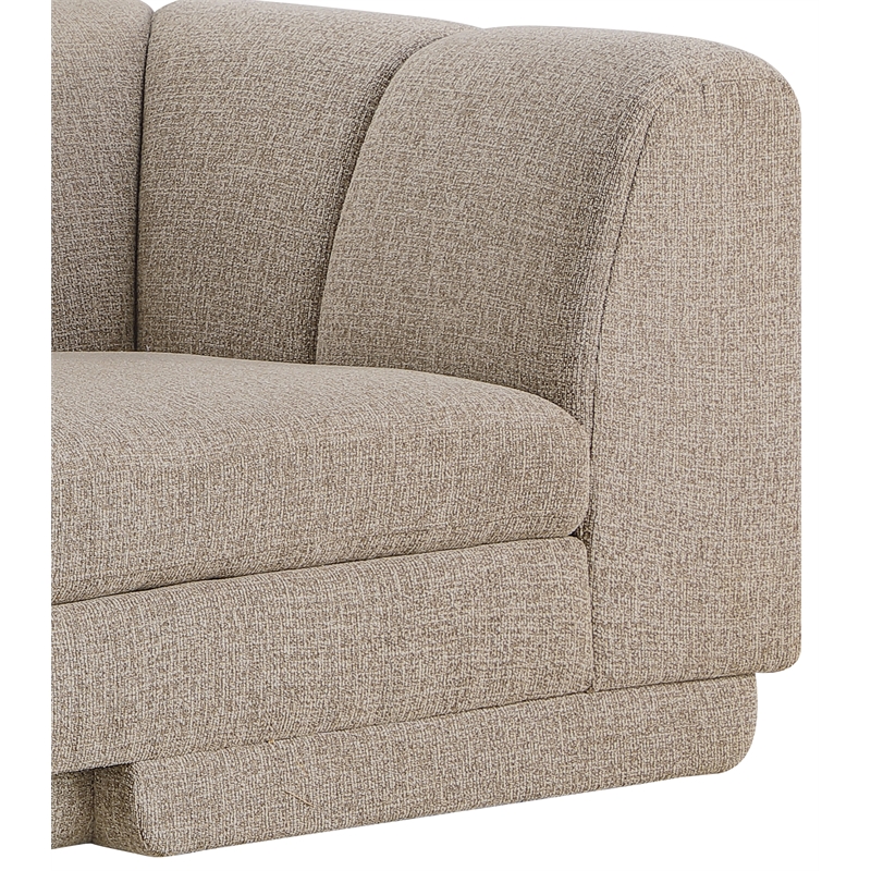 Bowery Hill Contemporary Soft Beige Fabric Upholstered Chair