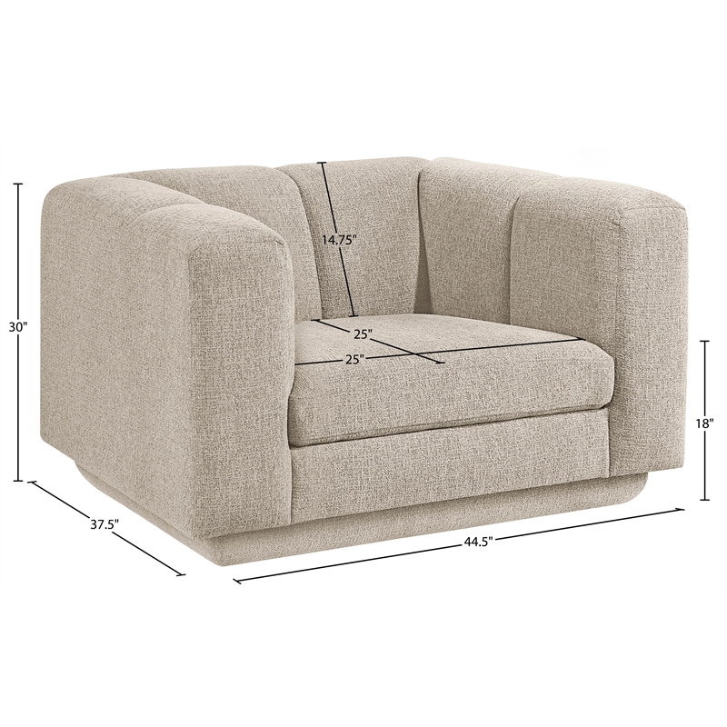 Bowery Hill Contemporary Soft Beige Fabric Upholstered Chair