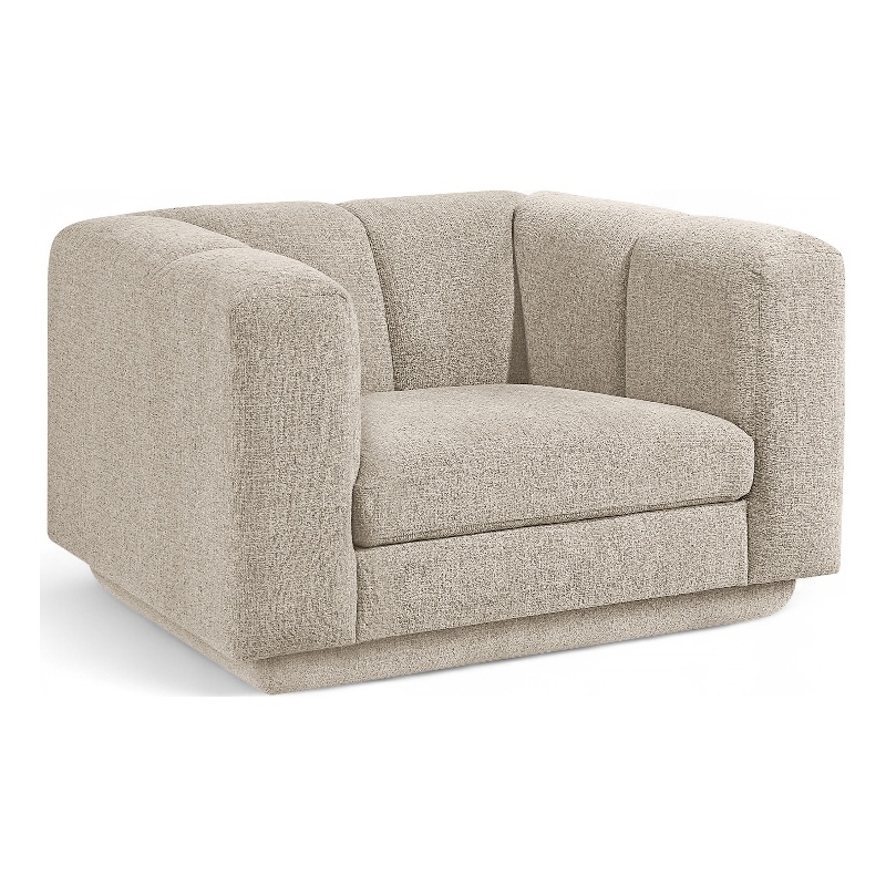 Bowery Hill Contemporary Soft Beige Fabric Upholstered Chair