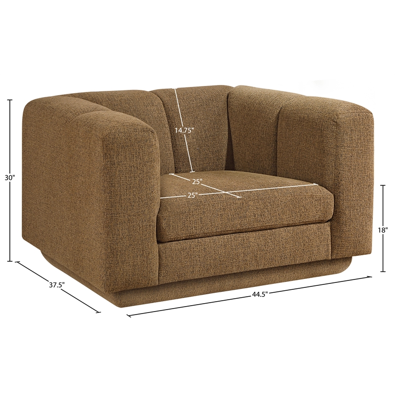 Bowery Hill Contemporary Soft Brown Fabric Upholstered Chair