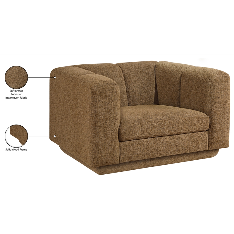 Bowery Hill Contemporary Soft Brown Fabric Upholstered Chair