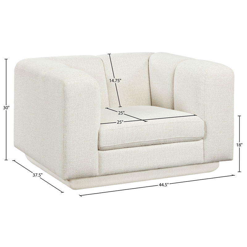 Bowery Hill Contemporary Soft Cream Fabric Upholstered Chair