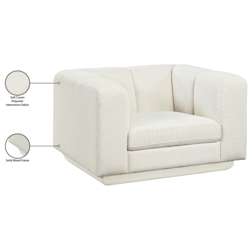 Bowery Hill Contemporary Soft Cream Fabric Upholstered Chair