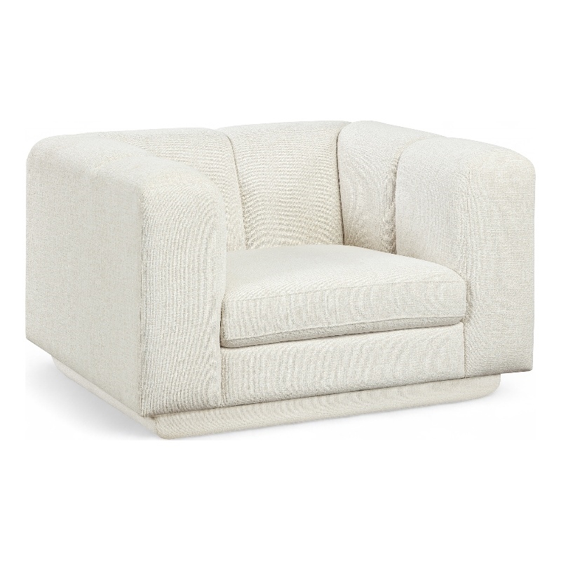 Bowery Hill Contemporary Soft Cream Fabric Upholstered Chair