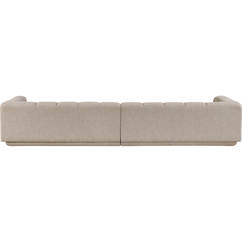 Bowery Hill Contemporary Beige Fabric Upholstered 2-Oiece Modular Sofa
