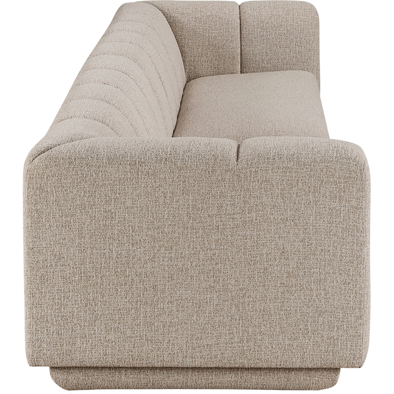 Bowery Hill Contemporary Beige Fabric Upholstered 2-Oiece Modular Sofa