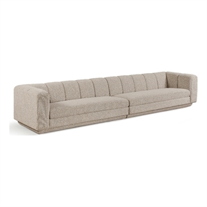 Bowery Hill Contemporary Beige Fabric Upholstered 2-Oiece Modular Sofa