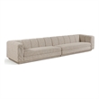 Bowery Hill Contemporary Beige Fabric Upholstered 2-Oiece Modular Sofa