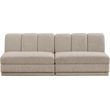 Bowery Hill Contemporary Beige Fabric Upholstered 2-Oiece Modular Sofa