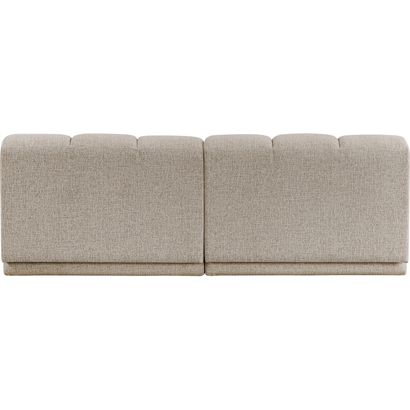 Bowery Hill Contemporary Beige Fabric Upholstered 2-Oiece Modular Sofa