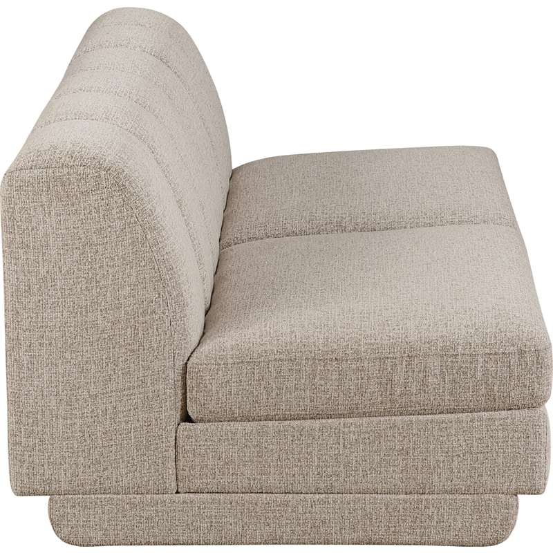 Bowery Hill Contemporary Beige Fabric Upholstered 2-Oiece Modular Sofa