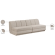 Bowery Hill Contemporary Beige Fabric Upholstered 2-Oiece Modular Sofa