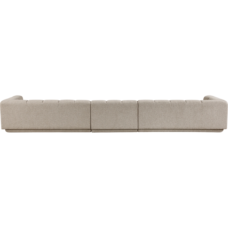 Bowery Hill Contemporary Beige Fabric Upholstered 3-Oiece Modular Sofa