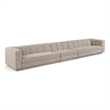 Bowery Hill Contemporary Beige Fabric Upholstered 3-Oiece Modular Sofa