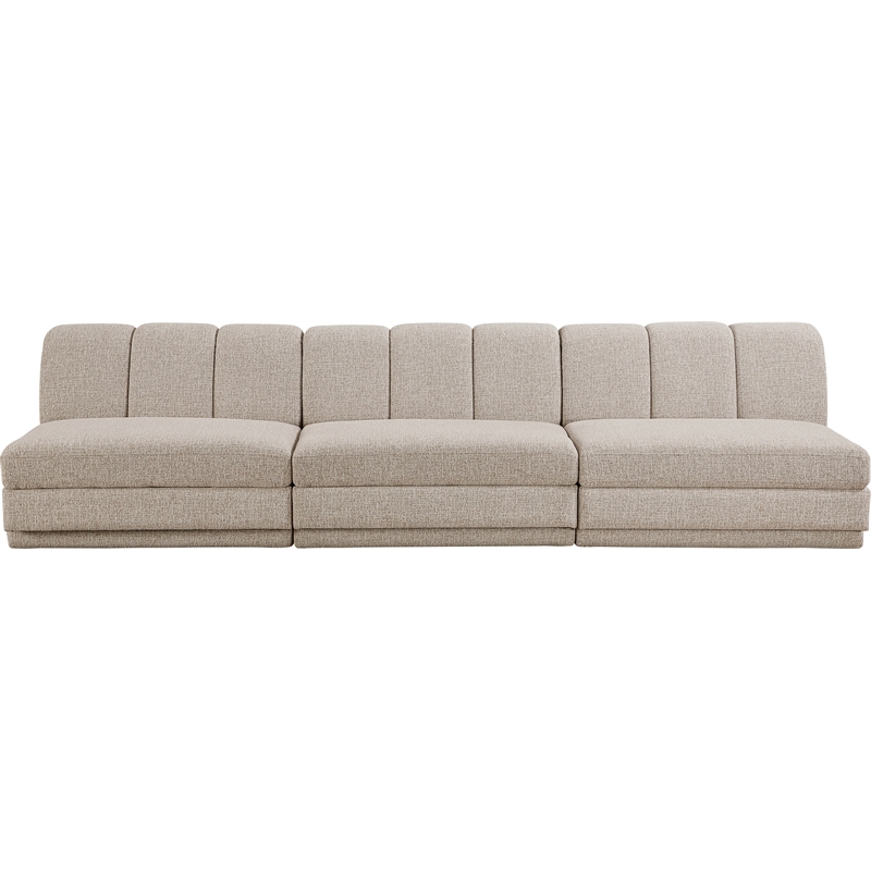 Bowery Hill Contemporary Beige Fabric Upholstered 3-Oiece Modular Sofa