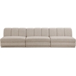 Bowery Hill Contemporary Beige Fabric Upholstered 3-Oiece Modular Sofa