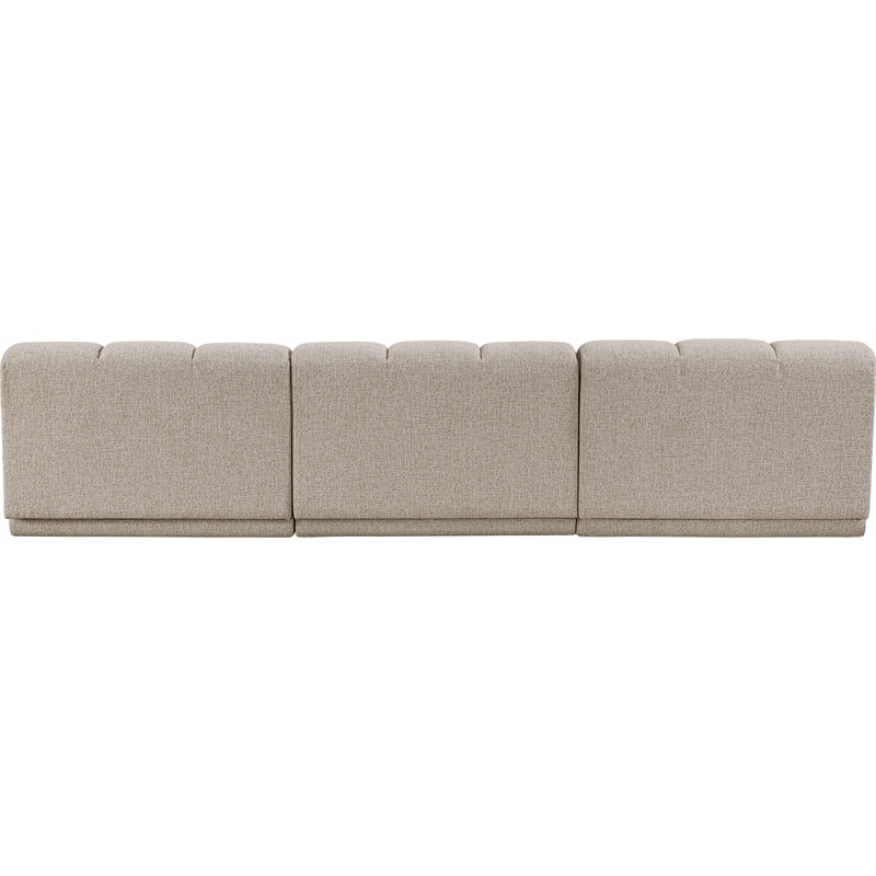 Bowery Hill Contemporary Beige Fabric Upholstered 3-Oiece Modular Sofa