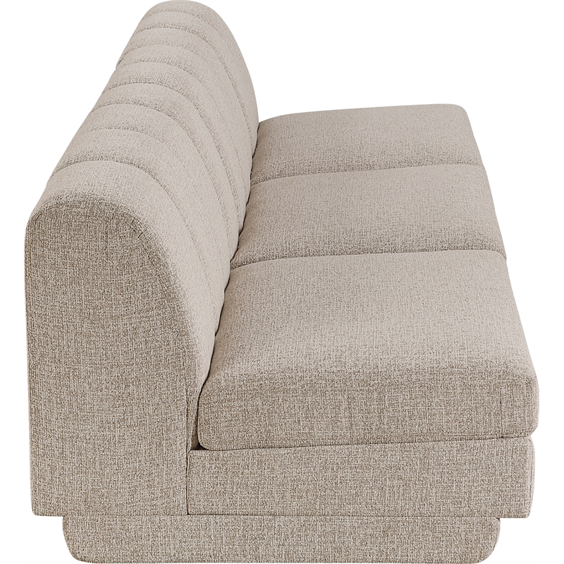 Bowery Hill Contemporary Beige Fabric Upholstered 3-Oiece Modular Sofa