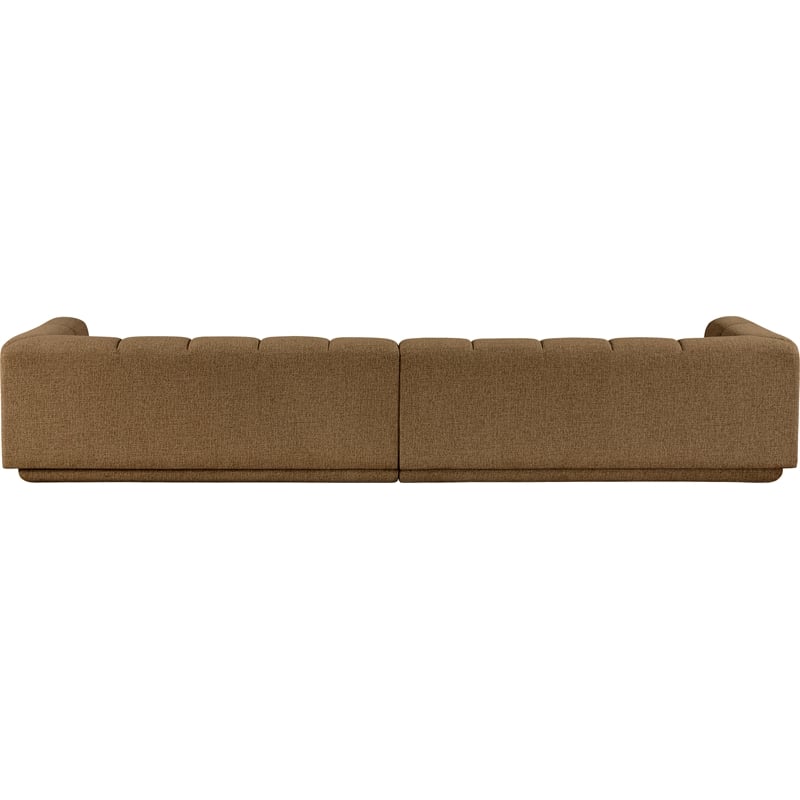 Bowery Hill Contemporary Brown Fabric Upholstered 2-Oiece Modular Sofa