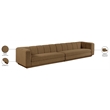 Bowery Hill Contemporary Brown Fabric Upholstered 2-Oiece Modular Sofa