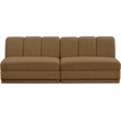 Bowery Hill Contemporary Brown Fabric Upholstered 2-Oiece Modular Sofa