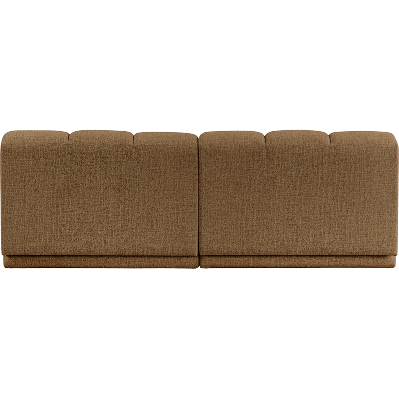 Bowery Hill Contemporary Brown Fabric Upholstered 2-Oiece Modular Sofa