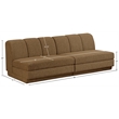 Bowery Hill Contemporary Brown Fabric Upholstered 2-Oiece Modular Sofa