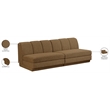 Bowery Hill Contemporary Brown Fabric Upholstered 2-Oiece Modular Sofa