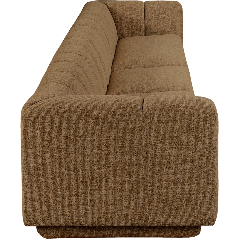 Bowery Hill Contemporary Brown Fabric Upholstered 3-Oiece Modular Sofa