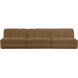 Bowery Hill Contemporary Brown Fabric Upholstered 3-Oiece Modular Sofa