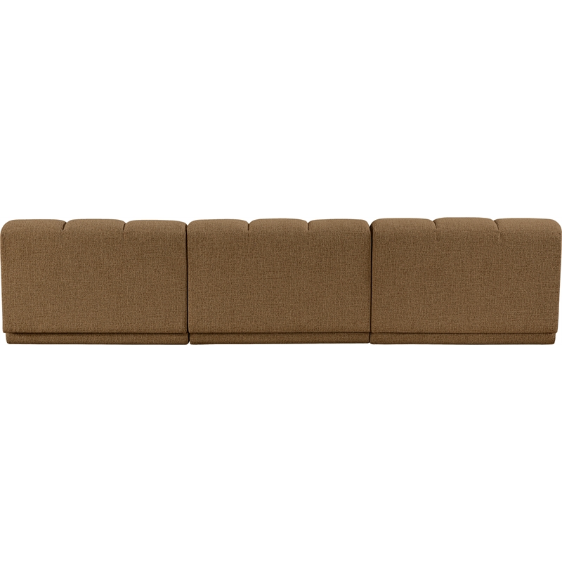 Bowery Hill Contemporary Brown Fabric Upholstered 3-Oiece Modular Sofa