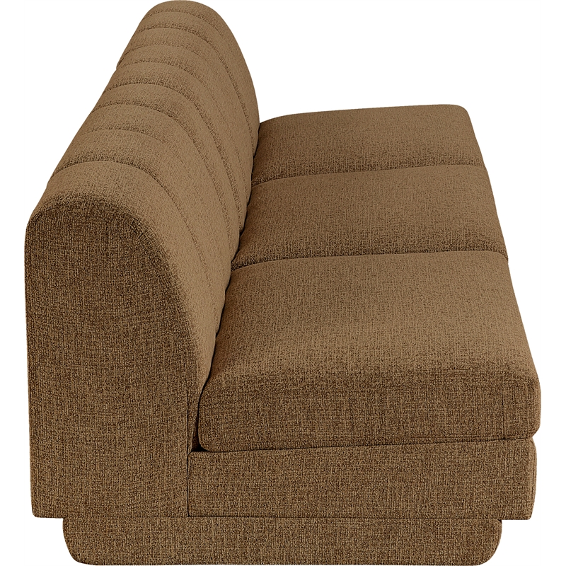 Bowery Hill Contemporary Brown Fabric Upholstered 3-Oiece Modular Sofa