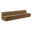 Bowery Hill Contemporary Brown Fabric Upholstered 3-Oiece Modular Sofa